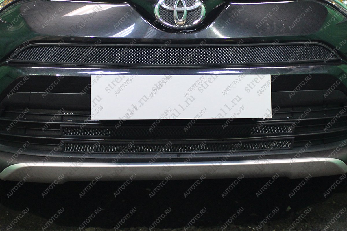 3 699 р. Защита радиатора (низ 2 части) Стрелка11 Стандарт  Toyota RAV4  XA40 (2015-2019) 5 дв. рестайлинг (черная)  с доставкой в г. Новочеркасск