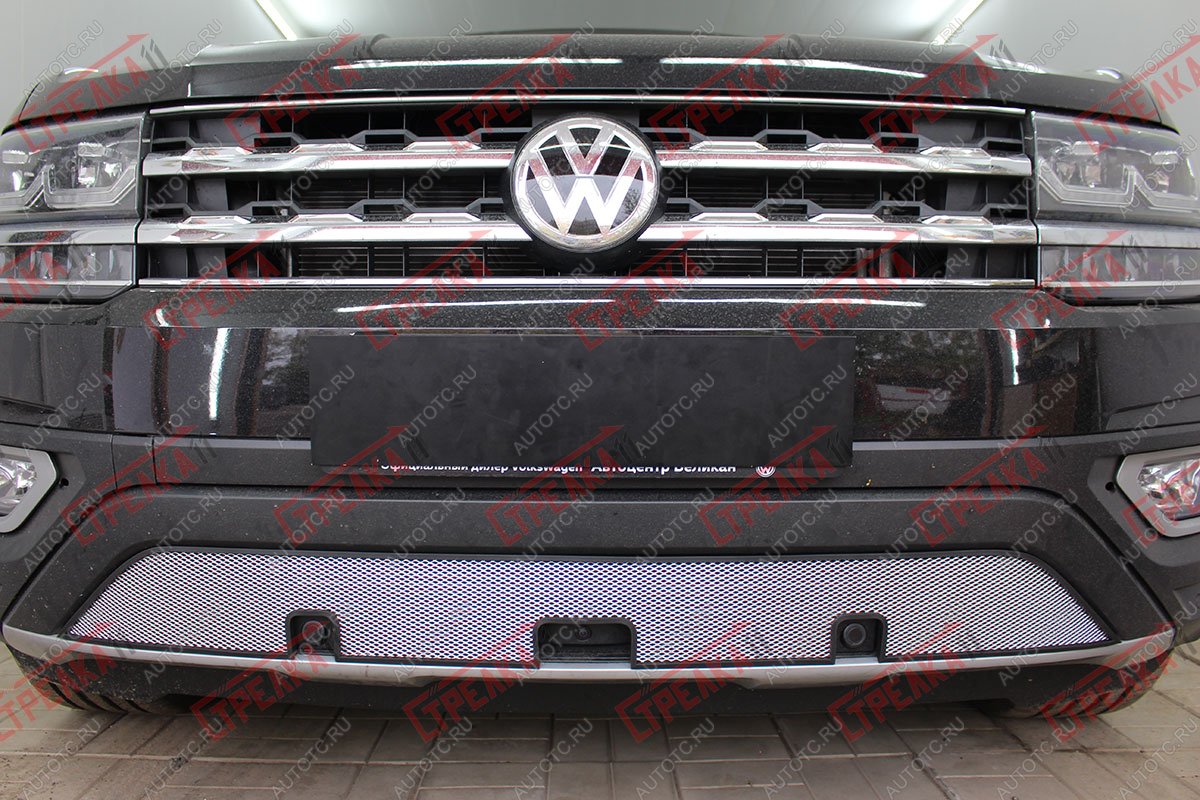 3 499 р. Защита радиатора (низ) Стрелка11 Стандарт  Volkswagen Teramont  CA1 (2016-2020) дорестайлинг (хром)  с доставкой в г. Новочеркасск