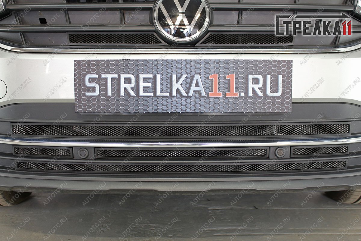 6 849 р. Защита радиатора (низ) Стрелка11 Стандарт Volkswagen Tiguan Mk2 рестайлинг (2020-2022) (черная)  с доставкой в г. Новочеркасск