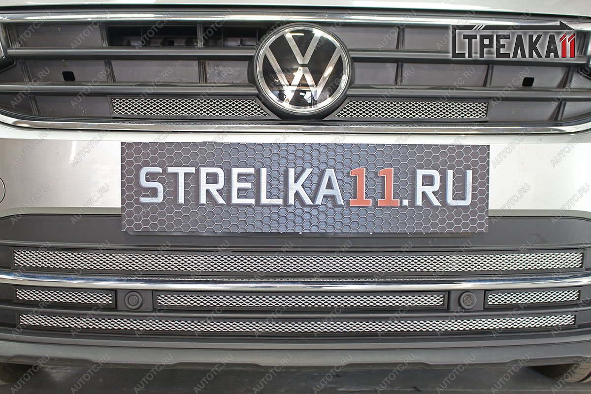 6 999 р. Защита радиатора (низ) Стрелка11 Стандарт  Volkswagen Tiguan  Mk2 (2020-2022) рестайлинг (хром)  с доставкой в г. Новочеркасск