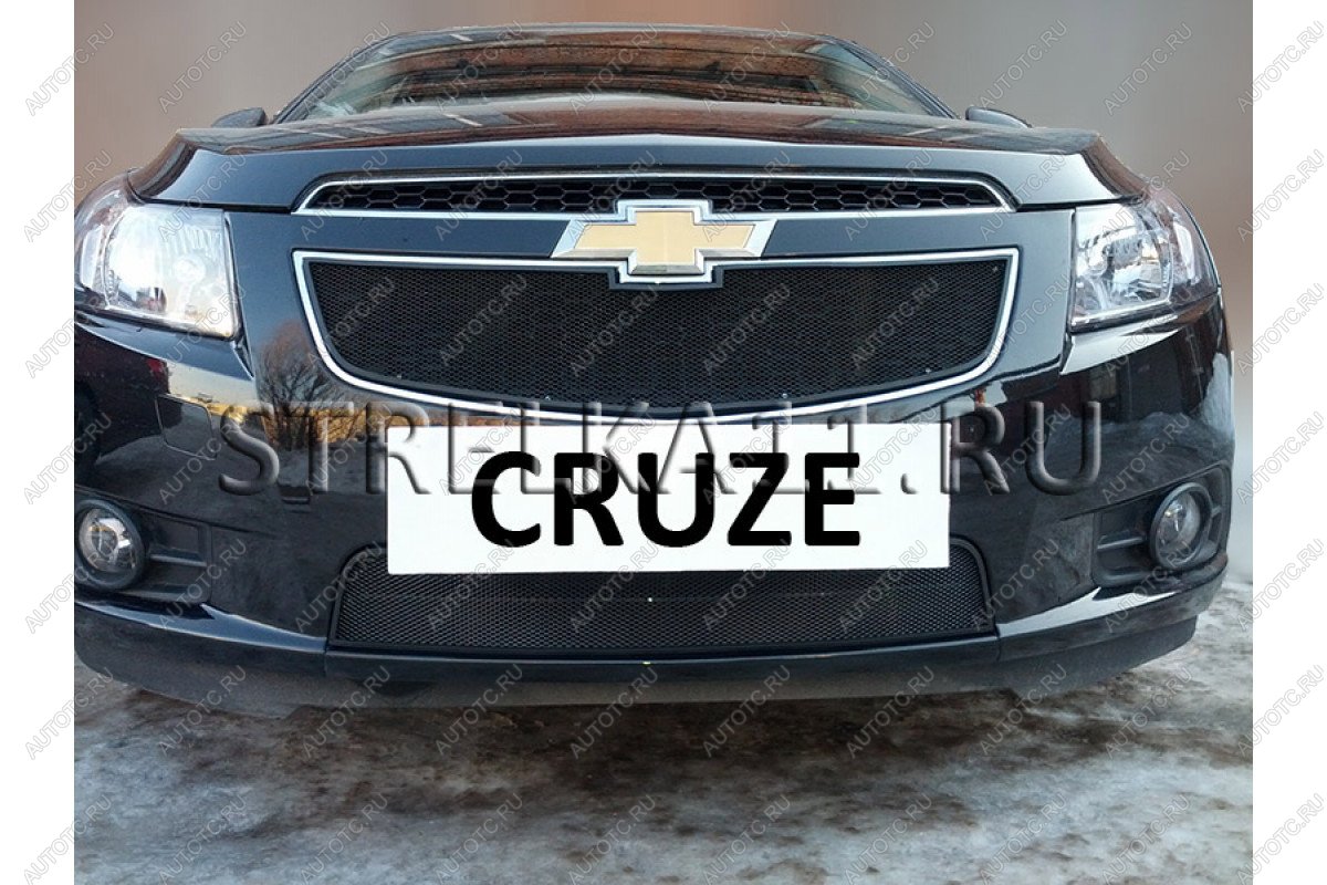 799 р. Зимняя заглушка решетки радиатора (низ) Стрелка11 Chevrolet Cruze J305 хэтчбек дорестайлинг (2009-2012) (черная)  с доставкой в г. Новочеркасск