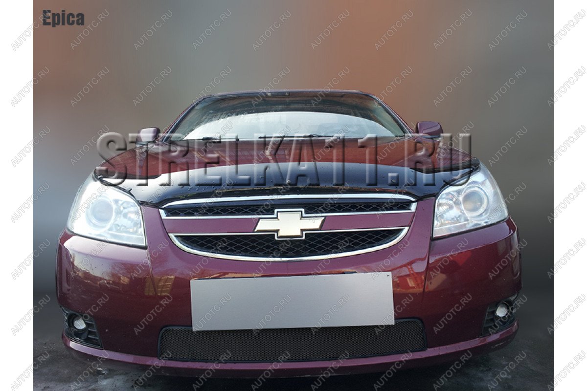 799 р. Зимняя заглушка решетки радиатора Стрелка11  Chevrolet Epica  V250 (2006-2012) (черная)  с доставкой в г. Новочеркасск