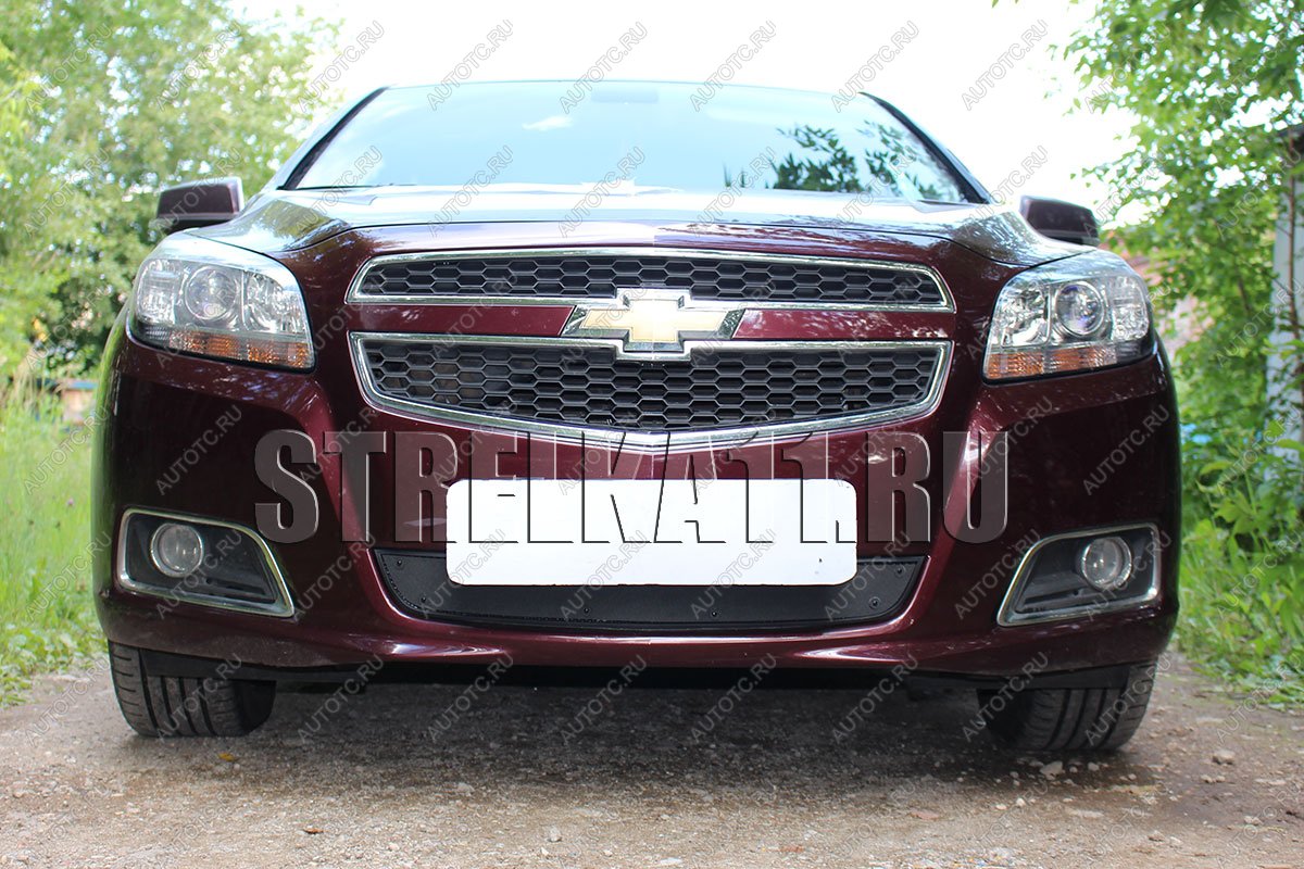 799 р. Зимняя заглушка решетки радиатора Стрелка11  Chevrolet Malibu ( 7,  8) (2008-2015) (черная)  с доставкой в г. Новочеркасск