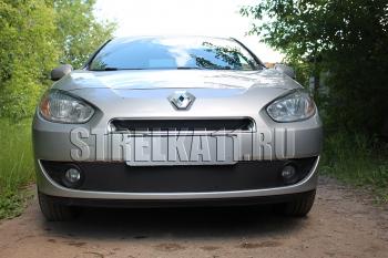 599 р. Зимняя заглушка решетки радиатора (верх) Стрелка11 Renault Fluence дорестайлинг (2010-2012) (черная)  с доставкой в г. Новочеркасск. Увеличить фотографию 1