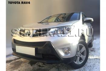 799 р. Зимняя заглушка решетки радиатора (верх) Стрелка11 Toyota RAV4 XA40 5 дв. дорестайлинг (2012-2015) (черная)  с доставкой в г. Новочеркасск. Увеличить фотографию 2