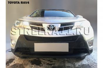 799 р. Зимняя заглушка решетки радиатора (низ) (Стандарт) Стрелка11 Toyota RAV4 XA40 5 дв. дорестайлинг (2012-2015) (черная)  с доставкой в г. Новочеркасск. Увеличить фотографию 2