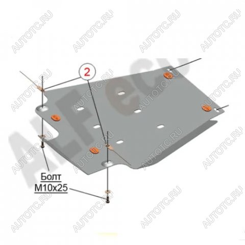 13 949 р. Защита топливного бака (V-5,7) ALFECO  Toyota Tundra  XK50 (2013-2024) 2-ой рестайлинг (алюминий 3 мм)  с доставкой в г. Новочеркасск