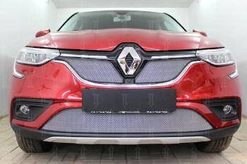 7 549 р. Защита радиатора (верх, 2 части) Стрелка11 PREMIUM  Renault Arkana (2019-2024) (хром)  с доставкой в г. Новочеркасск. Увеличить фотографию 2