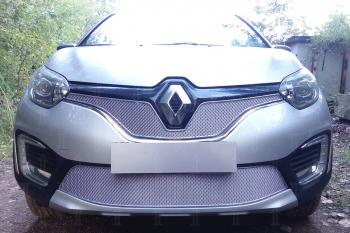 5 399 р. Защита радиатора (низ) Стрелка11 PREMIUM  Renault Kaptur (2016-2024) дорестайлинг, рестайлинг (хром)  с доставкой в г. Новочеркасск. Увеличить фотографию 2