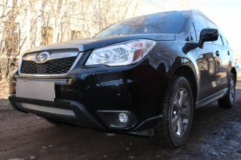 3 699 р. Защита радиатора (низ) Стрелка11 PREMIUM Subaru Forester SJ дорестайлинг (2012-2016) (хром)  с доставкой в г. Новочеркасск. Увеличить фотографию 2