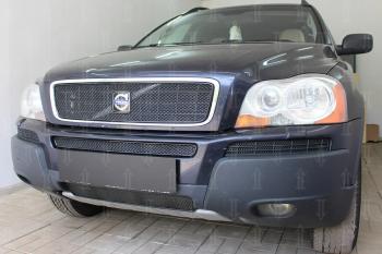 5 449 р. Защита радиатора (верх) Стрелка11 PREMIUM Volvo XC90 C дорестайлинг (2002-2006) (черная)  с доставкой в г. Новочеркасск. Увеличить фотографию 2