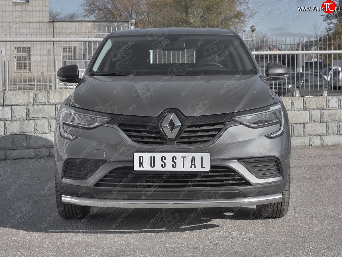 11 999 р. Защита переднего бампера (Ø 63 мм, нержавейка) SLITKOFF Renault Arkana (2019-2024)  с доставкой в г. Новочеркасск