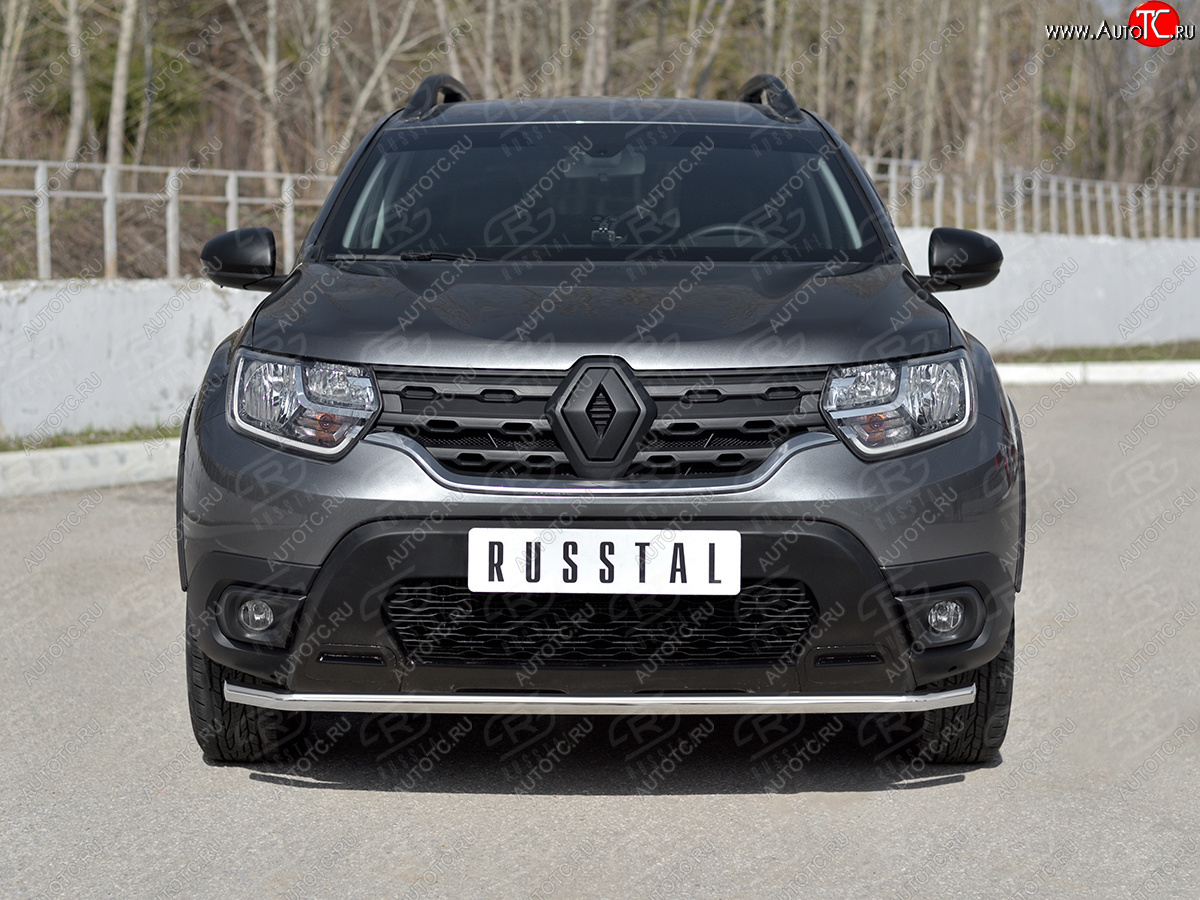 10 349 р. Защита переднего бампера (Ø42 мм, нержавейка) SLITKOFF  Renault Duster  HM (2021-2024) рестайлинг  с доставкой в г. Новочеркасск