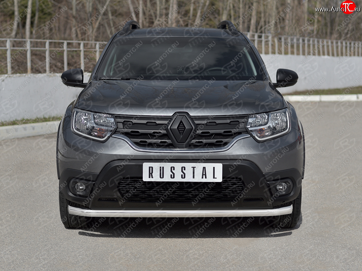 11 199 р. Защита переднего бампера (Ø63 мм, нержавейка) SLITKOFF  Renault Duster  HM (2021-2024) рестайлинг  с доставкой в г. Новочеркасск