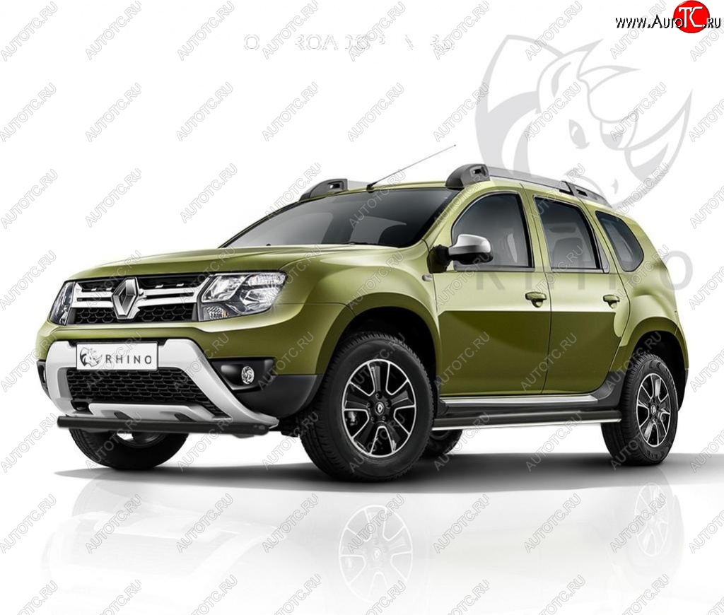 8 249 р. Пороги труба d63 ч. сталь Russtal (v2) Renault Duster HS рестайлинг (2015-2021)  с доставкой в г. Новочеркасск