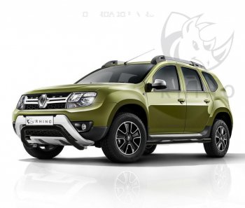 19 599 р. Пороги труба d76 с накладкой SLITKOFF (чёрные V2)  Renault Duster  HS (2015-2021) рестайлинг  с доставкой в г. Новочеркасск. Увеличить фотографию 4