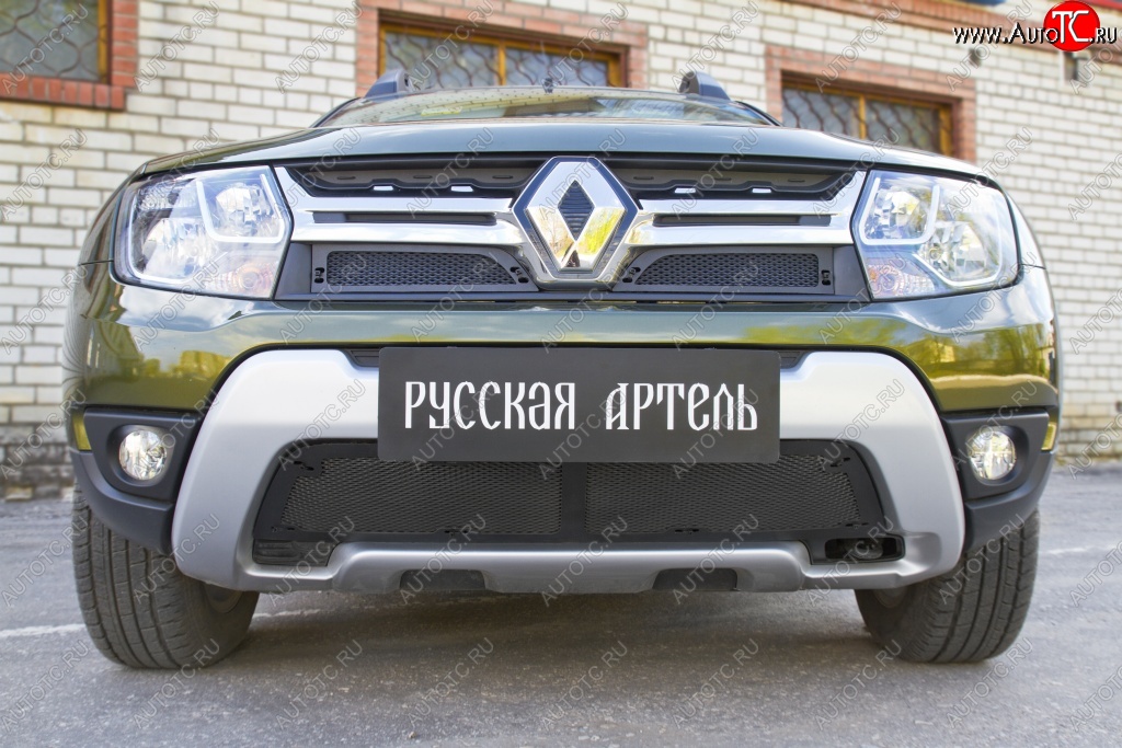 1 139 р. Защитная сетка решетки радиатора РА Renault Duster HS рестайлинг (2015-2021)  с доставкой в г. Новочеркасск