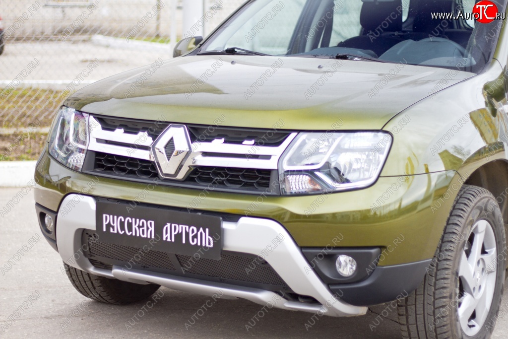 2 299 р. Защитная сетка решетки переднего бампера РА  Renault Duster  HS (2015-2021) рестайлинг  с доставкой в г. Новочеркасск