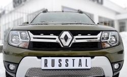 5 999 р. Защитная решётка в воздуховод бампера Russtal (нержавейка) Renault Duster HS рестайлинг (2015-2021)  с доставкой в г. Новочеркасск. Увеличить фотографию 1