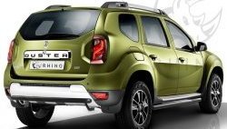 Защита порогов из круглой трубы диаметром 63 мм Russtal Renault Duster HS рестайлинг (2015-2021)  (Сталь с полимерным покрытием. Цвет: чёрный )