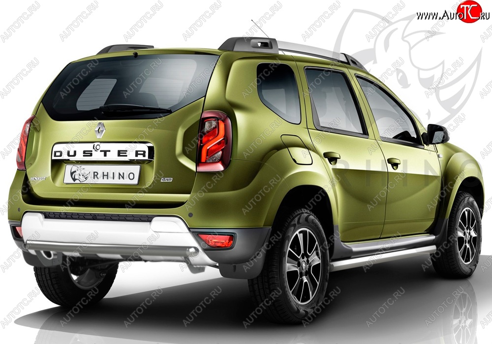 17 599 р. Защита порогов из круглой трубы диаметром 63 мм SLITKOFF Renault Duster HS рестайлинг (2015-2021) (Сталь с полимерным покрытием. Цвет: серебристый)  с доставкой в г. Новочеркасск