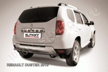 5 799 р. Защита задняя Slitkoff Renault Duster HS рестайлинг (2015-2021) (Цвет: серебристый)  с доставкой в г. Новочеркасск. Увеличить фотографию 1