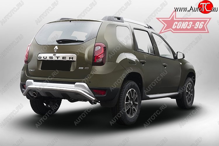 10 079 р. Защита заднего бампера Souz-96 (d60)  Renault Duster  HS (2015-2021) рестайлинг  с доставкой в г. Новочеркасск