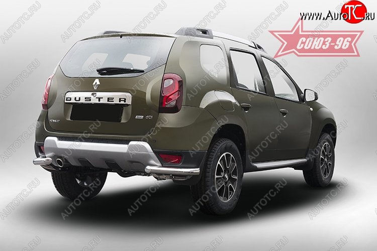 9 989 р. Защита заднего бампера из двух боковых уголков (d60) Souz-96 Renault Duster HS рестайлинг (2015-2021)  с доставкой в г. Новочеркасск