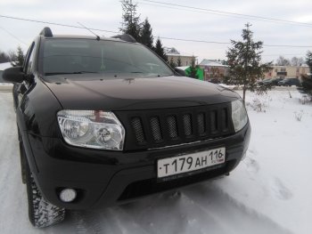 3 699 р. Решётка радиатора Sport Renault Duster HS рестайлинг (2015-2021) (Неокрашенная)  с доставкой в г. Новочеркасск. Увеличить фотографию 7