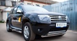 20 499 р. Защита переднего бампера (2 трубыØ63 и 42 мм, нержавейка) SLITKOFF  Renault Duster  HS (2010-2015) дорестайлинг  с доставкой в г. Новочеркасск. Увеличить фотографию 3