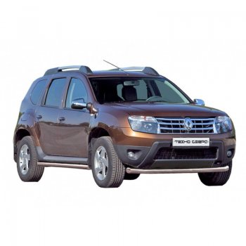 Защита переднего бампера ТехноСфера (Техно Сфера) (нержавейка, d63.5 mm) Renault Duster HS дорестайлинг (2010-2015)