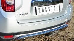 Защита заднего бампера (Ø42 мм волна короткая, нержавейка) SLITKOFF Renault (Рено) Duster (Дастер)  HS (2010-2015) HS дорестайлинг