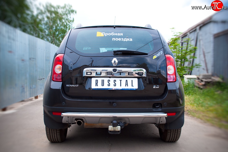 5 649 р. Одинарная защита заднего бампера из трубы диаметром 42 мм (4x4) SLITKOFF  Renault Duster  HS (2010-2015) дорестайлинг  с доставкой в г. Новочеркасск