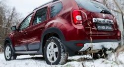 4 999 р. Накладка на задний бампер RA Renault Duster HS дорестайлинг (2010-2015) (Поверхность шагрень (серый металлик))  с доставкой в г. Новочеркасск. Увеличить фотографию 2