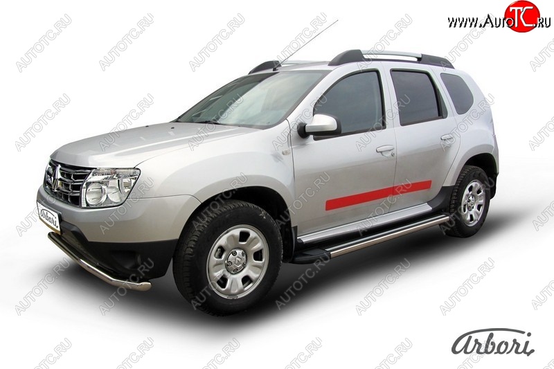 12 509 р. Порожки для ног Arbori Luxe Black Renault Duster HS дорестайлинг (2010-2015)  с доставкой в г. Новочеркасск