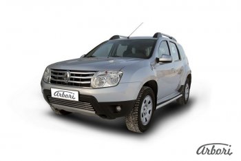 14 759 р. Защита штатных порогов Arbori (нержавейка, d57 mm). Renault Duster HS дорестайлинг (2010-2015)  с доставкой в г. Новочеркасск. Увеличить фотографию 1