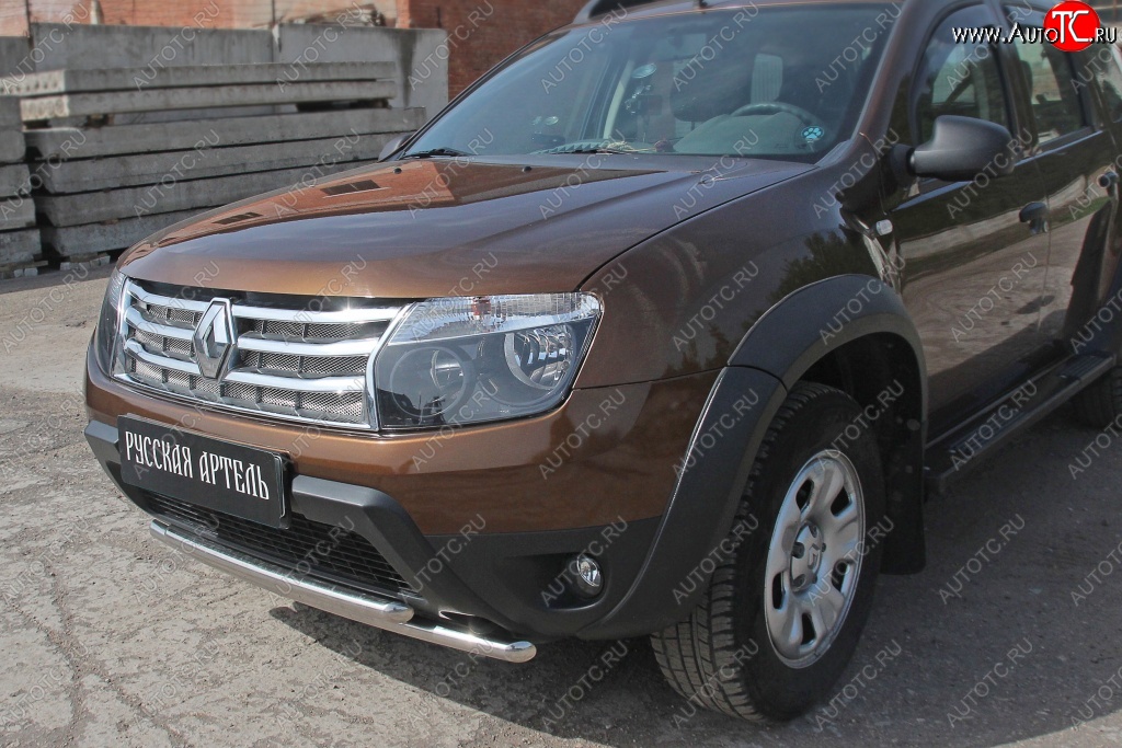 689 р. Защитная сетка решетки радиатора РА (металлик) Renault Duster HS дорестайлинг (2010-2015)  с доставкой в г. Новочеркасск