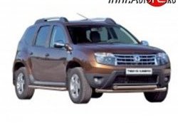 5 499 р. Защита порогов из круглой трубы диаметром 63.5 мм Металл Дизайн Renault Duster HS дорестайлинг (2010-2015) (Сталь с покрытием)  с доставкой в г. Новочеркасск. Увеличить фотографию 1