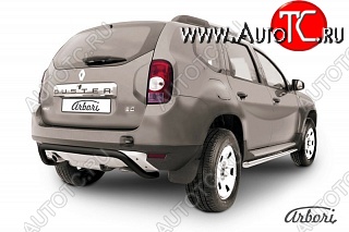 5 939 р. Защита заднего бампера Arbori Renault Duster HS дорестайлинг (2010-2015)  с доставкой в г. Новочеркасск