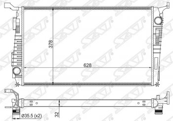 5 199 р. Радиатор двигателя SAT Renault Duster HS дорестайлинг (2010-2015)  с доставкой в г. Новочеркасск. Увеличить фотографию 1