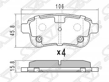 Колодки тормозные SAT (задние) Renault Megane универсал  дорестайлинг (2008-2013)