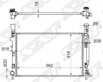 7 549 р. Радиатор двигателя SAT  Renault Kangoo  KW0 (2008-2013) дорестайлинг  с доставкой в г. Новочеркасск. Увеличить фотографию 1