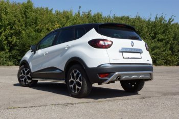 Защита порогов из трубы Ø63 Petroil Tuning Renault Kaptur дорестайлинг (2016-2020)  (Нержавеющая полированная сталь)