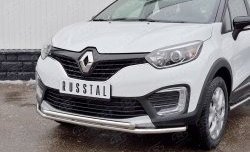 13 549 р. Защита переднего бампера (2 трубыØ42 мм, нержавейка) Russtal  Renault Kaptur (2016-2020) дорестайлинг  с доставкой в г. Новочеркасск. Увеличить фотографию 2