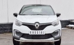 13 549 р. Защита переднего бампера (2 трубыØ42 мм, нержавейка) Russtal  Renault Kaptur (2016-2020) дорестайлинг  с доставкой в г. Новочеркасск. Увеличить фотографию 1