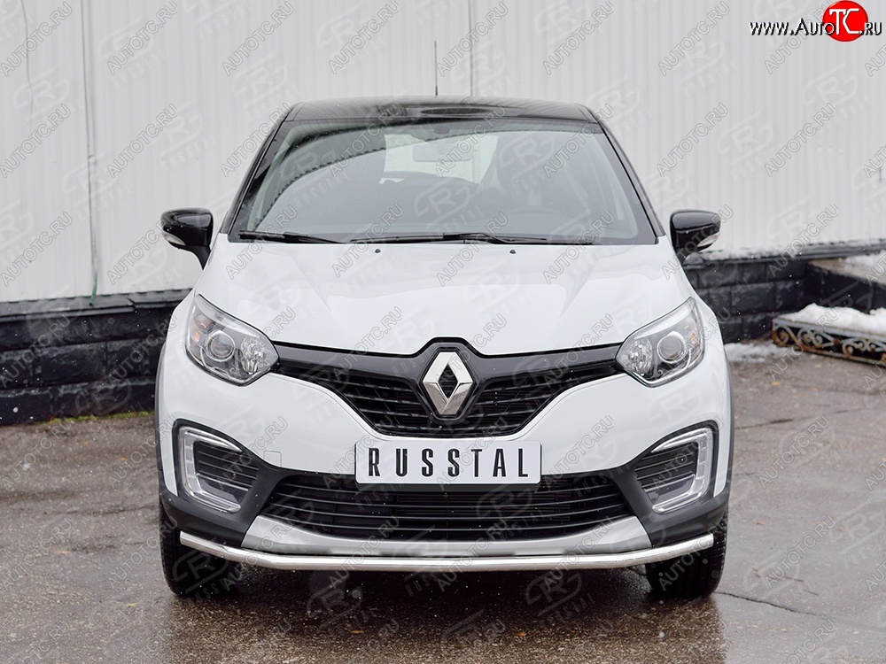 11 449 р. Защита переднего бампера (Ø42 мм, нержавейка) Russtal Renault Kaptur дорестайлинг (2016-2020)  с доставкой в г. Новочеркасск