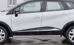 16 999 р. Защита порогов из круглой трубы диаметром 63 мм SLITKOFF Renault Kaptur дорестайлинг (2016-2020)  с доставкой в г. Новочеркасск. Увеличить фотографию 4