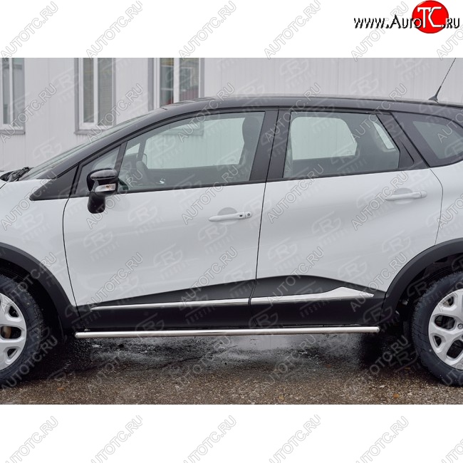 13 899 р. Защита порогов из круглой трубы диаметром 42 мм SLITKOFF v3  Renault Kaptur (2016-2024) дорестайлинг, рестайлинг  с доставкой в г. Новочеркасск