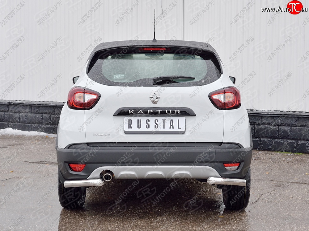 12 499 р. Защита заднего бампера (Ø63 мм уголки, нержавейка) Russtal Renault Kaptur дорестайлинг (2016-2020)  с доставкой в г. Новочеркасск