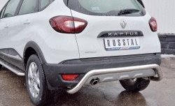 13 549 р. Защита заднего бампера (Ø63 мм волна под машину, нержавейка) Russtal Renault Kaptur дорестайлинг (2016-2020)  с доставкой в г. Новочеркасск. Увеличить фотографию 3